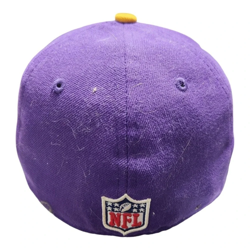 New Era 59FIFTY Minnesota Vikings Fitted Hat Size 7 Purple Yellow‎ NFL Cap